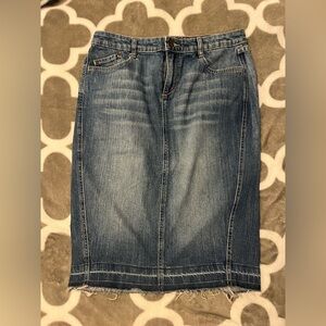 a.n.a Blue Denim Pencil Skirt